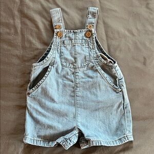 Organic Cotton Denim Shorts Overalls
